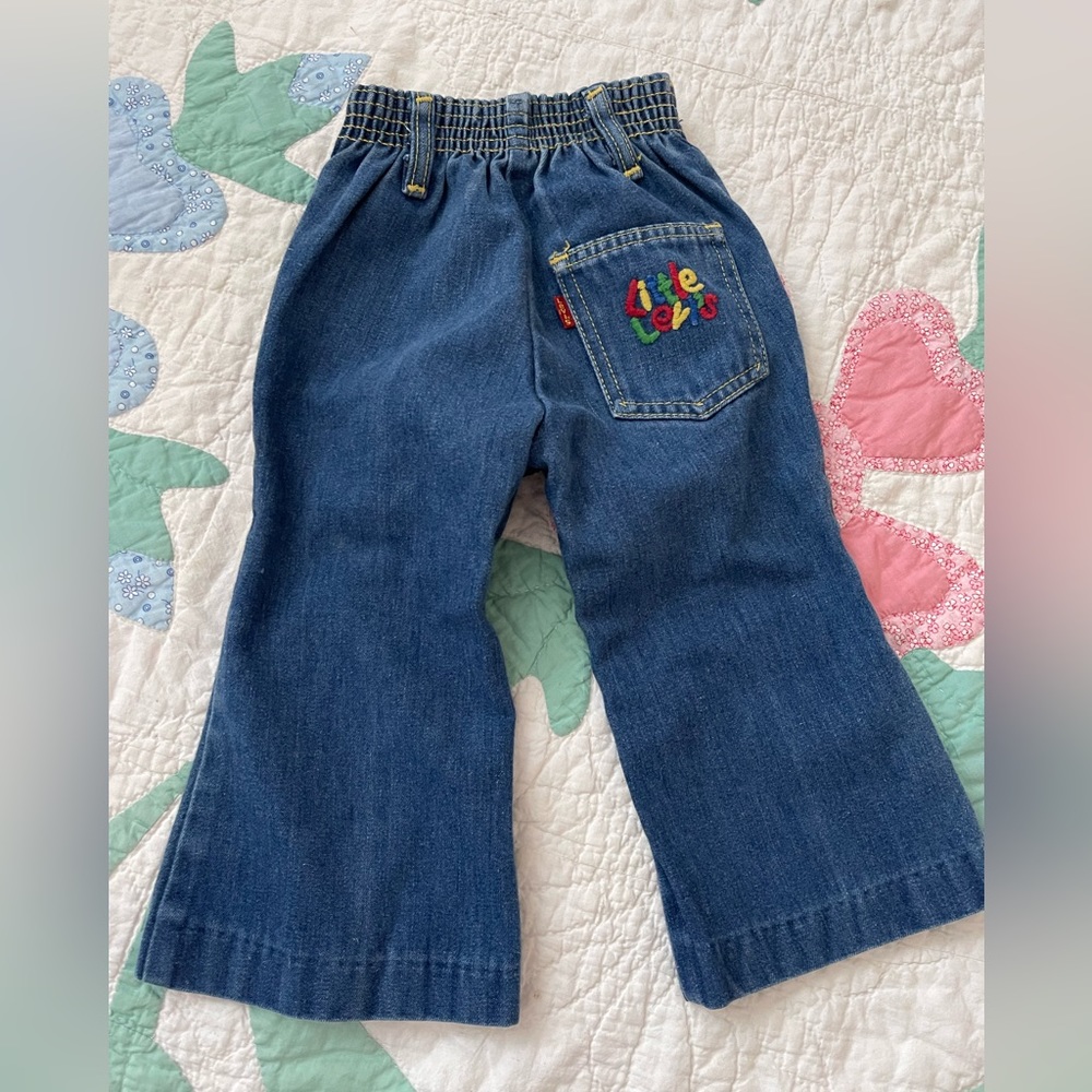 Vintage Little Levis flare denim jeans outfit red tab - Picture 2 of 12